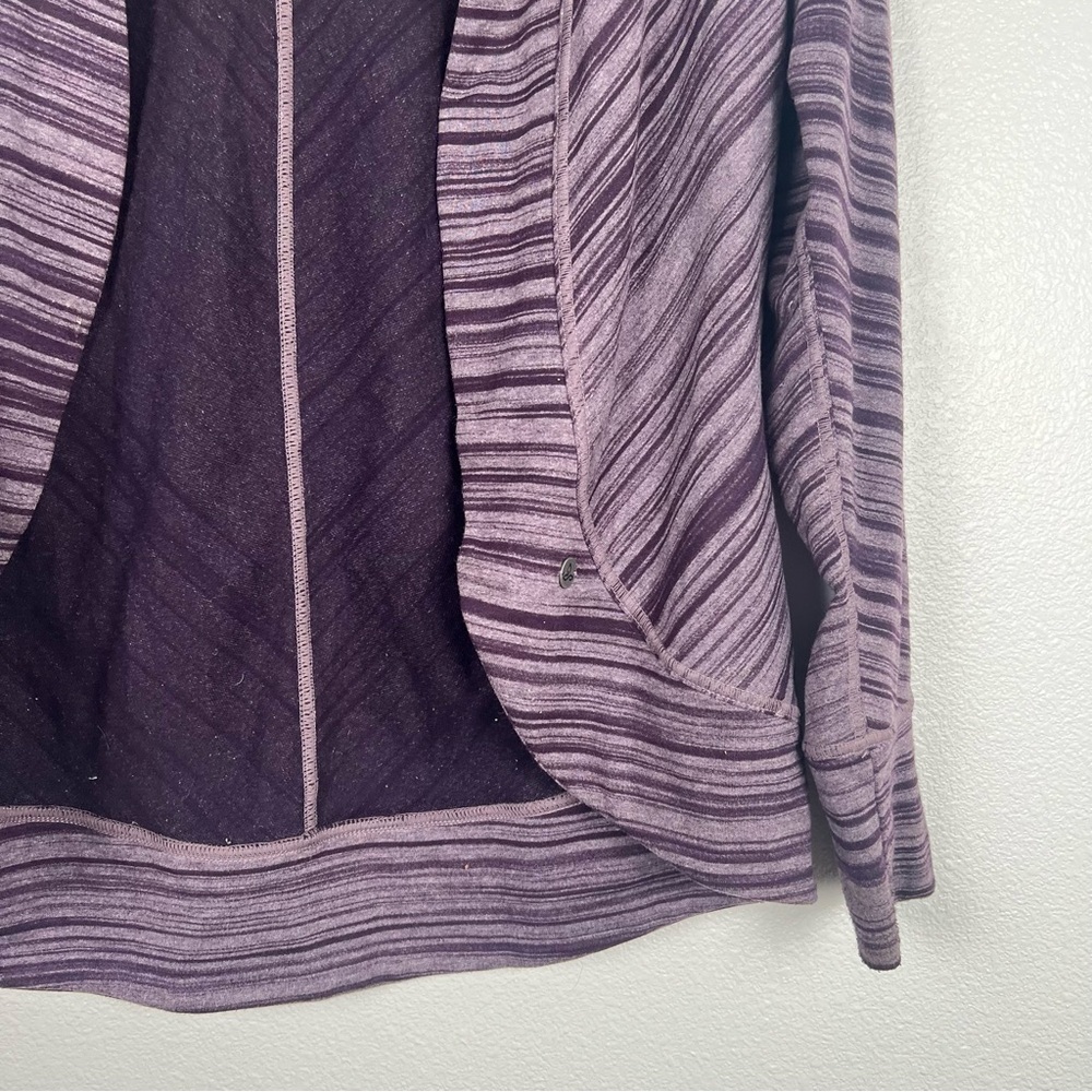 Prana Paradiso Cocoon Cardigan Sweater Purple Striped Open Front Small - Picture 3 of 6